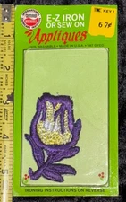 Rose Flower  Purple E-Z Iron On Or Sew OnEmbroidered  Appliques Patch Kmart