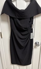 Vince Camuto NWT Stunning Black Cocktail Dress 8 Gorgeous Neckline LBD