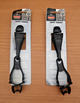 2 × Ergodyne Squids 3400 Greiferclips - schwarz - nicht leitfähiges Sicherheitswerkzeug