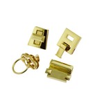 2Pcs Zinc Alloy Pressed Lock Clutch for Bags and Suitcase Golden