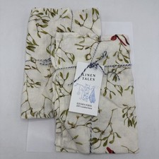 2 Linen Tales Mistletoe 100% Linen Kitchen Towel 18”x26” NWT