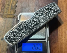 HERBERT HOOIJKAAS 900 Coin Silver  Repousse Figural Bar Scene 26 Grams 