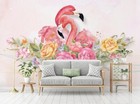 3D Flamingo Blume H50 Tapete Wandbild Selbstklebend Abnehmbare Aufkleber Sinsin