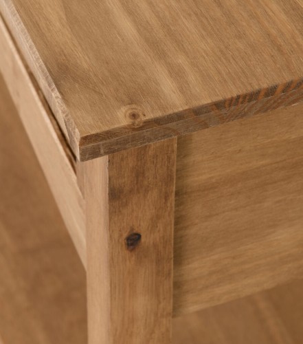 Corona 2 Drawer Console Table With Shelf Distressed Waxed Pine - Picture 9 of 9