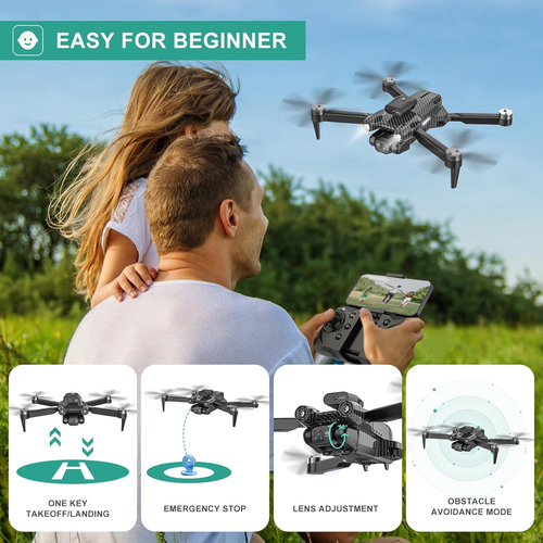 4K Camera Drone for Kids 8-12 & Adults - Beginner-Friendly Mini Drone with Emerg - Picture 3 of 12