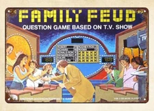 man cave garage shop wall decor Family Feud Board Game 1977 metal tin sign