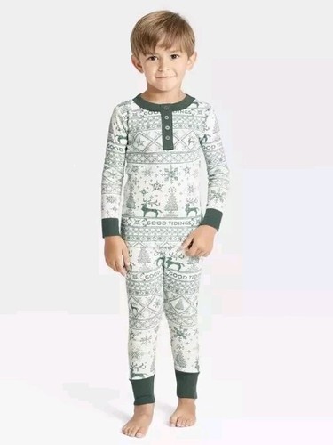 Hearth & Hand Weihnachten Pyjama 2tlg PJ Set Good Tidings Unisex Kinder Kleinkind 2T - Bild 3 von 13