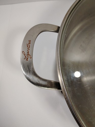 Lagostina 5.2 Quart Casserole Shallow Pot Stainless Steel With Glass Lid Fryer - Picture 6 of 13