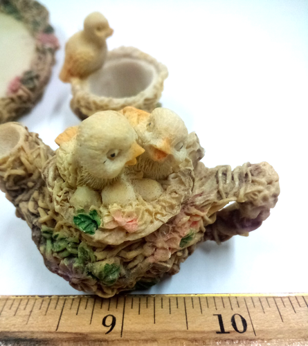 Adorable Vintage Baby Birds in Nests Miniature Ceramic Tea Set - Bild 4 von 7