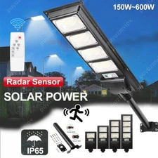 LED Street Light Solar Power with Pole Remote Control sensor Waterproof IP65