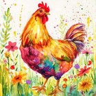 40x Watercolor Floral Chicken Peel and Stick Tile Vinyl Sticker Bathroom Kitchen