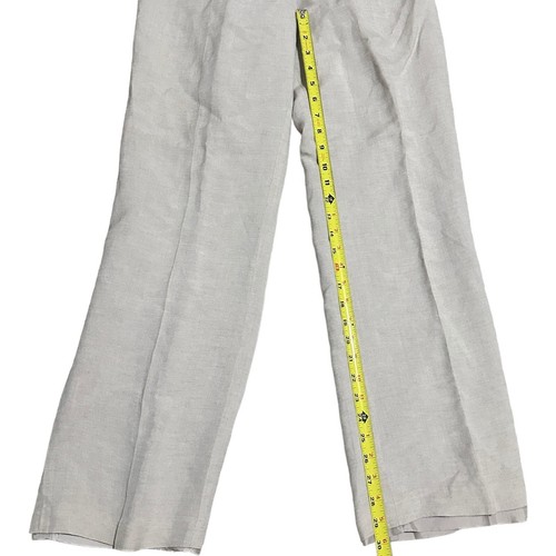 Le Suit Womens Dress Pants Linen Rayon Beige Pleated Front Size 8 - Picture 5 of 6
