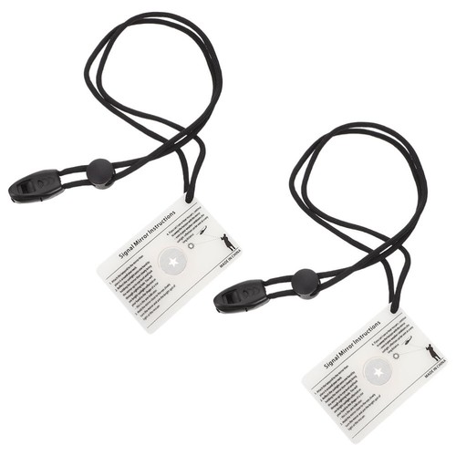 2 Pcs Survival Signal Mirror Camping Day Light Reflector Reflective - Picture 4 of 12