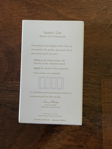 Hallmark Andenken 2009 Weihnachtsschmuck SANTA'S LIST beschriften personalisiert NEU - Bild 3 von 4