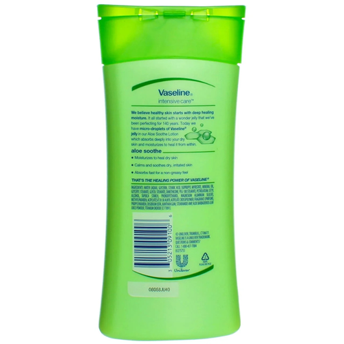 Vaseline Intensive Care Aloe Soothe Body Lotion - 10 oz, Dry Skin Relief, 1 Pack - Picture 2 of 12