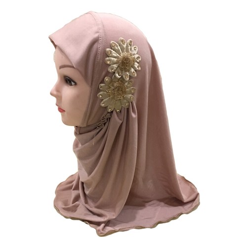 Amira One Piece Muslim Kids Girls Headscarf Wrap Shawl Islamic Turban Scarf 2-7Y - Picture 10 of 129