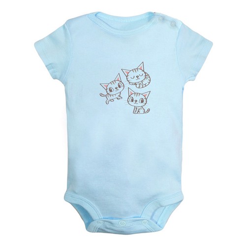 Süße Cartoon Katzenmotiv Baby Bodys Neugeborene Strampler Säugling Overalls Outfits - Bild 10 von 62