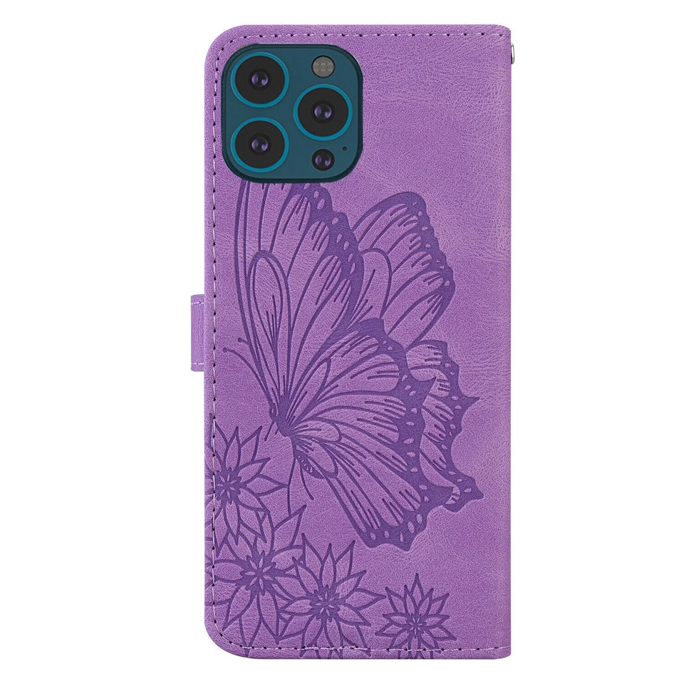 Funda de teléfono tipo billetera mariposa para iPhone Samsung Huawei Xiaomi Sony OPPO Google 1+ Foto 3 de 4