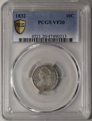 1832 Capped Bust Dime PCGS VF-20 - Picture 3 of 4