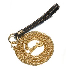 4ft Strong Gold Stainless Steel Weld Link Chain Large Pet Dog Trainning Leash