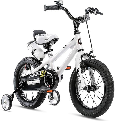 RoyalBaby Kids Bike Boys Girls Freestyle Bike 16 Inch with Training Wheels White - Picture 2 of 4