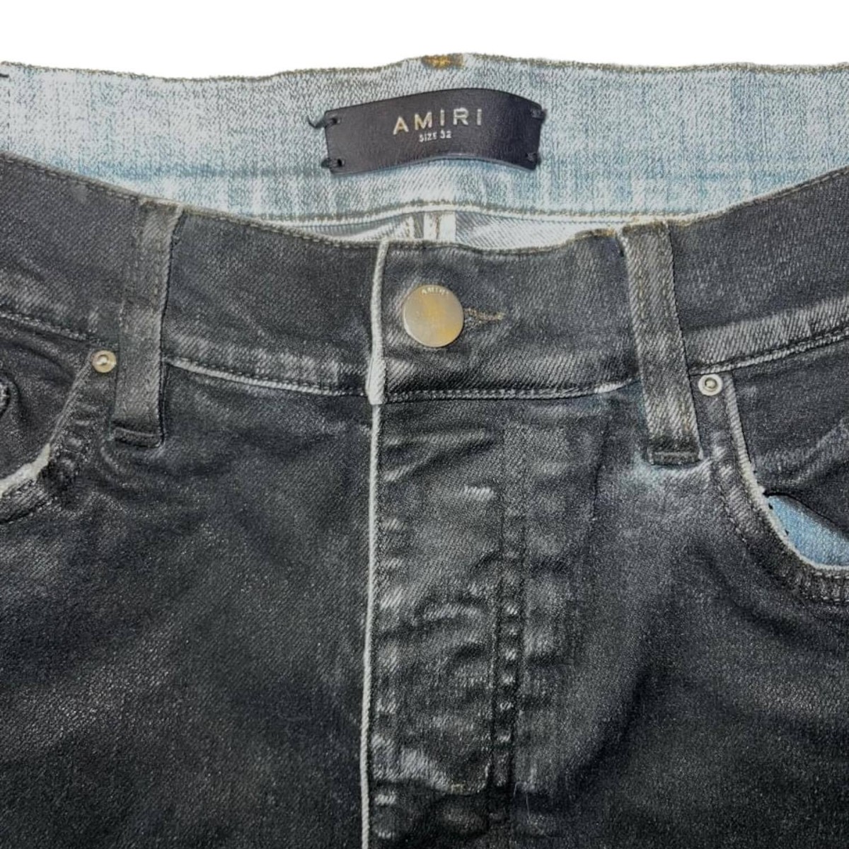 Amiri Black Shotgun Distressed Denim Jeans Light Fade Size Amiri Black Shotgun Distressed Denim Jeans Light Fade Size