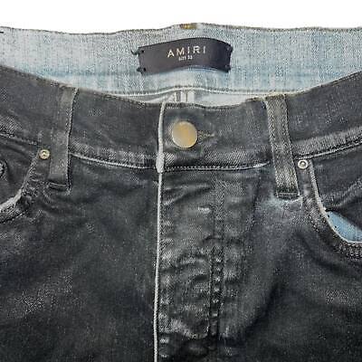 Amiri Black Shotgun Distressed Denim Jeans Light Fade Size Amiri Black Shotgun Distressed Denim Jeans Light Fade Size
