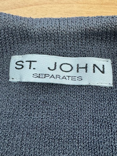 St. John Separates Gray Single Button Santana Knit Blazer Jacket Sz P/S - Picture 5 of 7