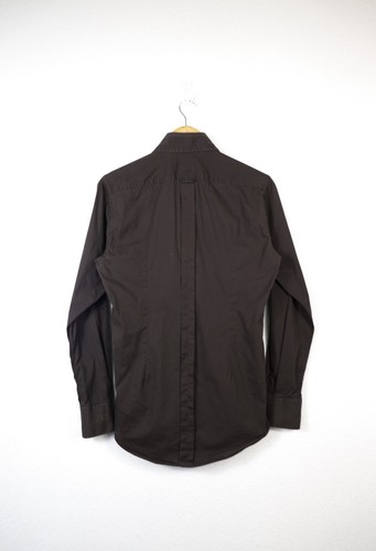 Dolce & Gabbana GOLD Sleeve Logo Dark Brown Formal Shirt - Picture 8 of 11