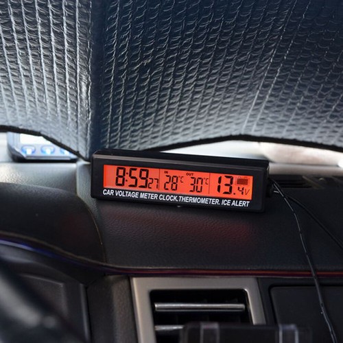 3 In 1 Mini Electronic Car Clock with Cigarette Socket Digital Clock Convenient - Picture 3 of 7