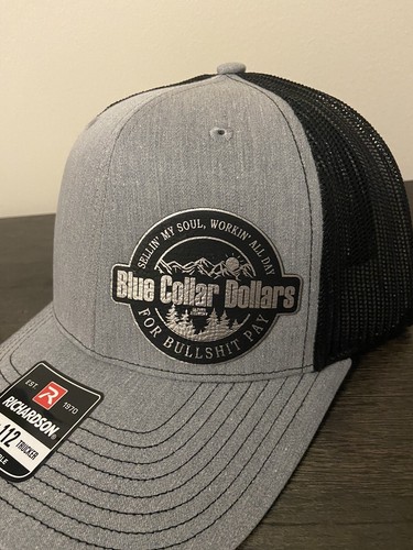 Truckermütze Dollar mit blauem Kragen NEU Lederaufnäher