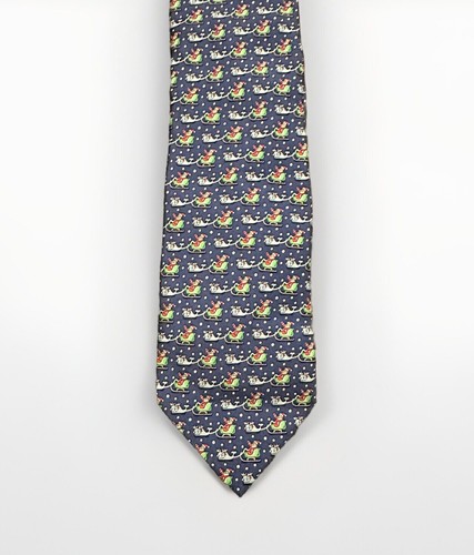 Vineyard Vines Christmas Necktie tie Santa With Whale Sleigh - Picture 2 of 4