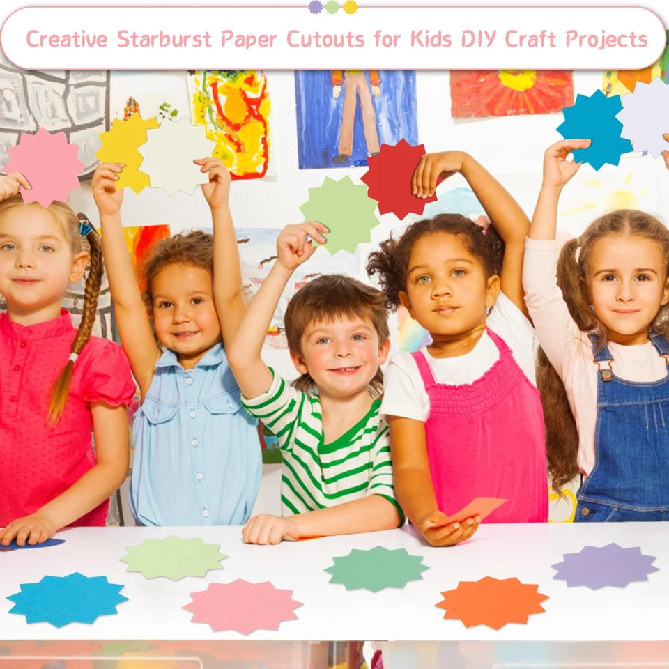 360 Pcs Starburst Cutouts Paper 3.9 Inch Starburst Die Cuts Bulletin Board De... - Image 2 of 4