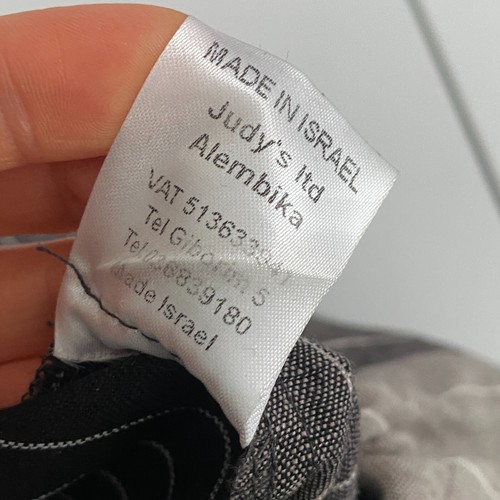 Alembika Pinstripe Flat-Front Linen Trouser Pants Size 1 (US 6-8) Gray Black - Picture 9 of 12