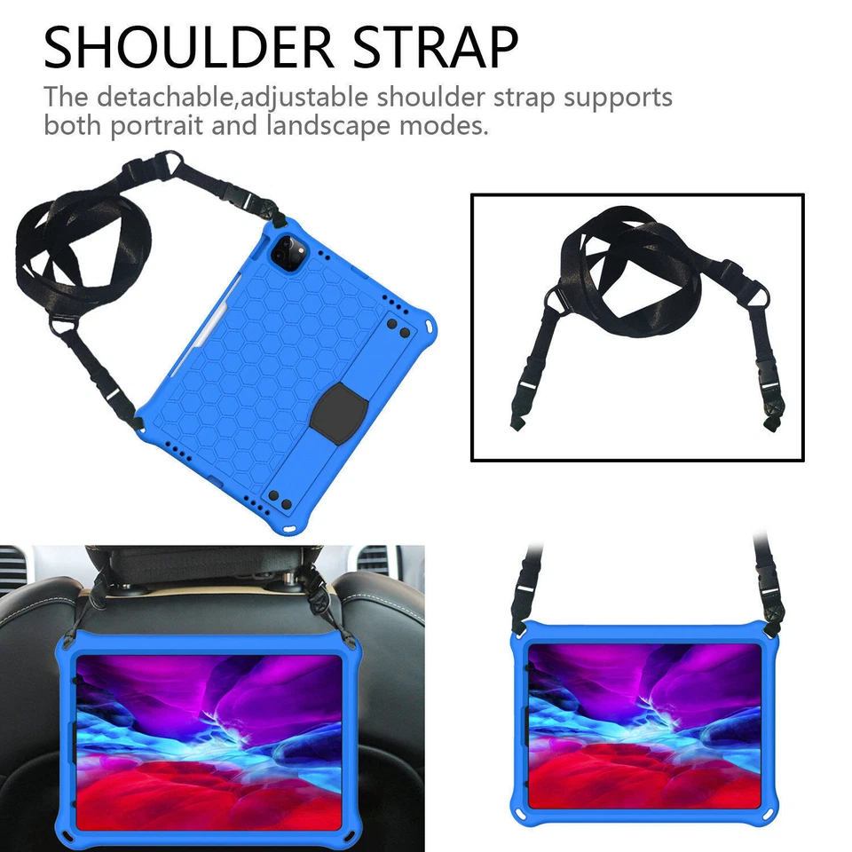 Stand Strap Cover Shockproof Rubber Case for iPad 10th 9 8 7 5 6 Mini 2022 Air 5 - Image 4 of 4