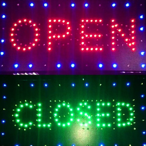 Open/Closed LED Sign Light Store Shop Business Sign Display Shop Bar Neon Lamp - Photo 1/18