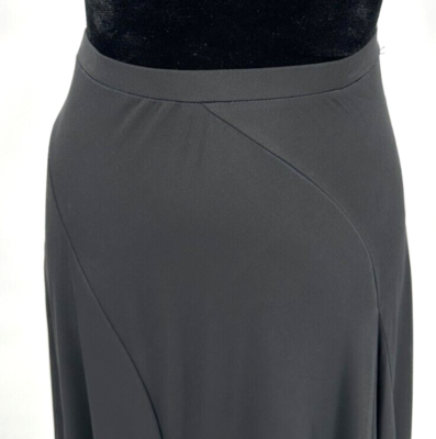 AK Anne Klein Womens Fit Flare Midi Skirt Size Large Black Poly