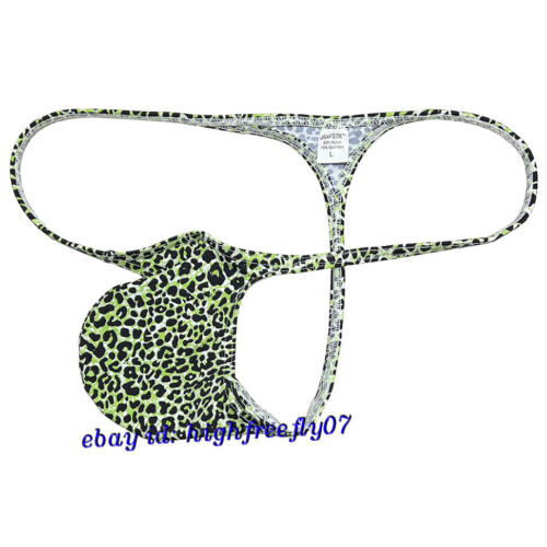 Para hombre Leopardo Micro Tanga Ropa Interior Sexy Bolsa de Contorno Cuerda G Correa Jock T-back - Imagen 4 de 19