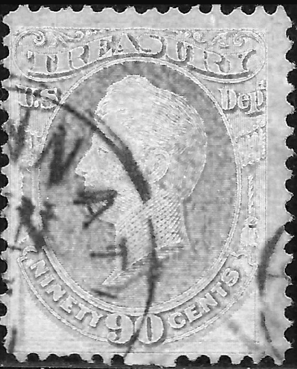 1873 US Sc#O82 TREASURY Dep. Official used Dark BLUE TOWN