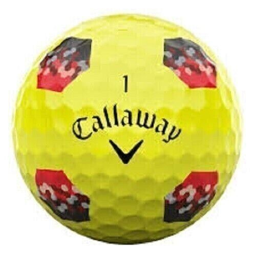 12 Callaway Chrome Soft gelb rot/schwarz TruTrack AAAAA/neuwertig gebraucht Golfbälle - Bild 1 von 8