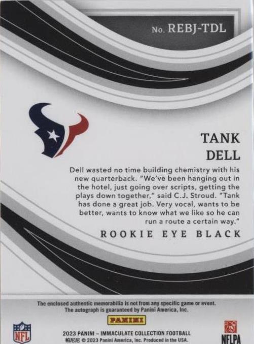 2023 Panini Immaculate Collection Tank Dell #REBJ-TDL