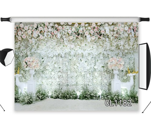 10x8ft Floral Wedding Photo Background Vinyl Birthday Party Studio Backdrop LB - Picture 3 of 10