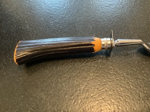 Vintage EC Ltd Stainless Serving Fork Stag Handle - Picture 2 of 4