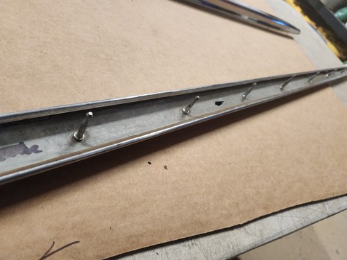 1957 Chevy Belair Crown Molding Pair Used Original Top Fins - Picture 11 of 24