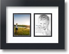 ArtToFrames Collage Mat Picture Photo Frame 2 3x4" Openings in Satin Black 39