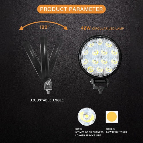 2x LED Work Light Flood SPOT Lights For Truck Off Road Tractor ATV Round 48W - Picture 11 of 16