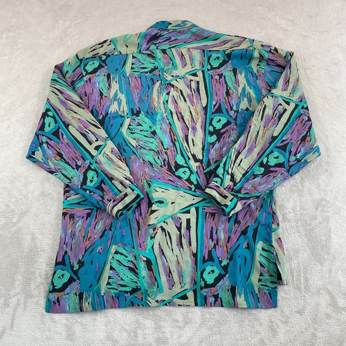 Vintage Cafe Styled in Italy Hemd Herren 1 XL Multi Abstrakt Retro Viskose Hergestellt in den USA - Bild 4 von 7