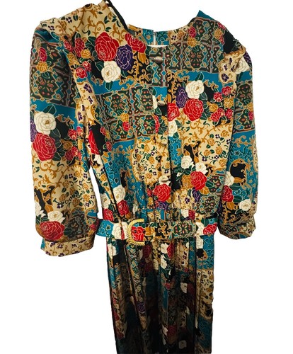 Breli Originals Kleid 90er Vintage Blumen Plissee Knöpfe Gr. 18 - Bild 2 von 9