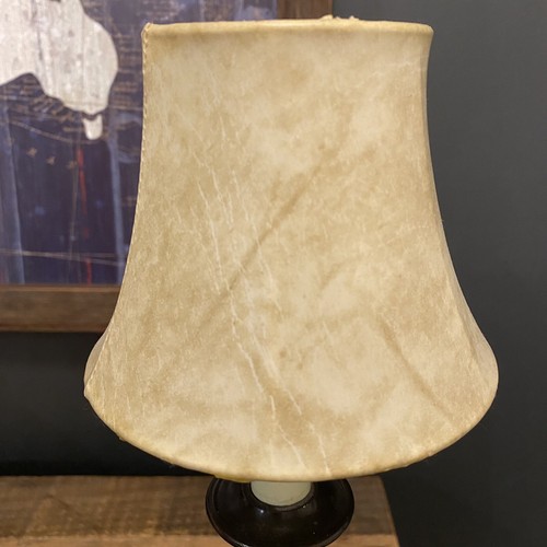 6 Vtg Mini Lamp Clip On Chandelier Sconce Mini Lamp Shades Faux Leather 3 x 6 x4 - Picture 3 of 7
