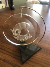 Henco Vintage Crystal Clear Ornaments Deer 3"  no 1 in series